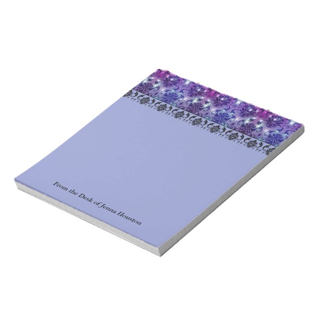 Bloco De Notas Diamond Damask, FAIRY LIGHTS in Plum and Blue (Invertido)
