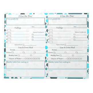 Bloco De Notas Diário de Comida Teal 5-1