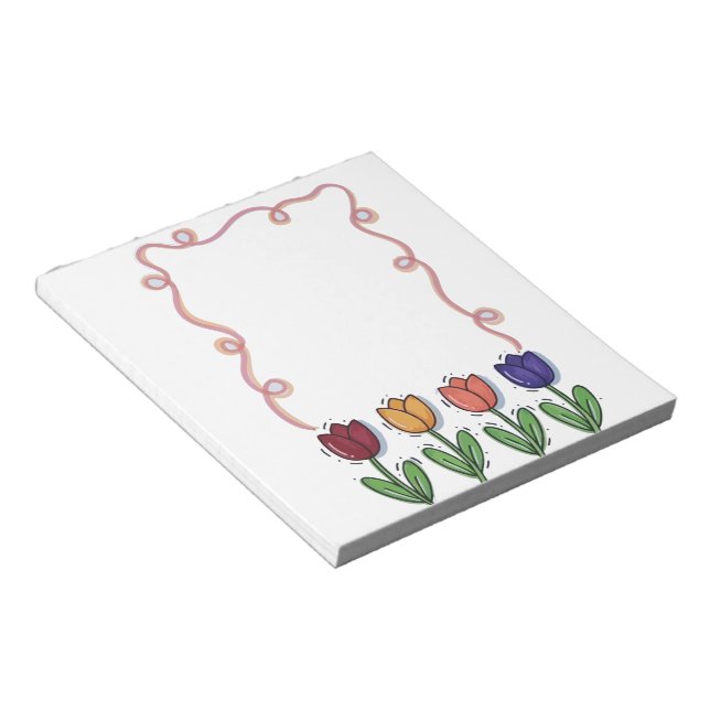 Bloco De Notas Diário de flores de tulipa (Inclinado)