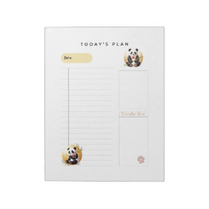 Bloco de Notas Diário de Ursos Panda Encantadores