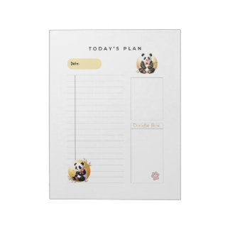 Bloco de Notas Diário de Ursos Panda Encantadores