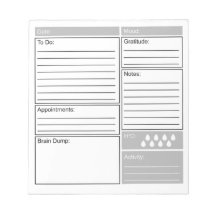 Diário diário com lista de tarefas, gratidão e mui