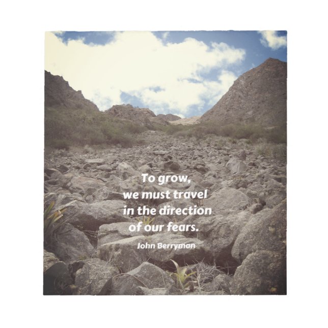 Bloco De Notas Diário inspiracional, "Para crescer. ." (Frente)