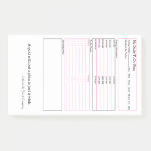 Bloco De Notas Diário para fazer o planejador em cor-de-rosa, no
