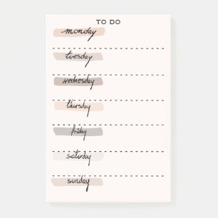 Bloco De Notas Dias da Semana Moderna e Minimalista