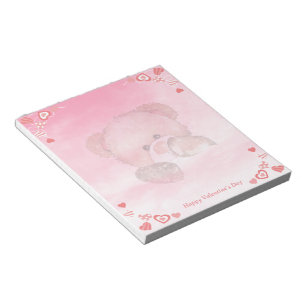 Bloco De Notas Dias de os namorados Felizes Urso de Teddy