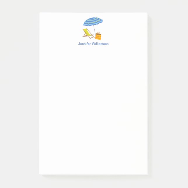 Bloco De Notas Dias de praia Cadeira Tropical de Guarda-chuvas Pe (Frente)