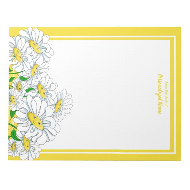Bloco De Notas Dias Felizes Amarelo-Branco Sem Linhas (Frente)
