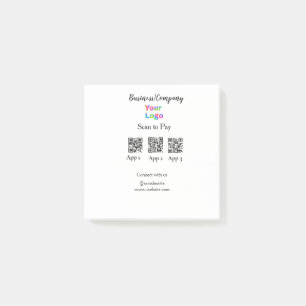 Bloco De Notas Digitalizar para pagar o logotipo de empresa Q R c