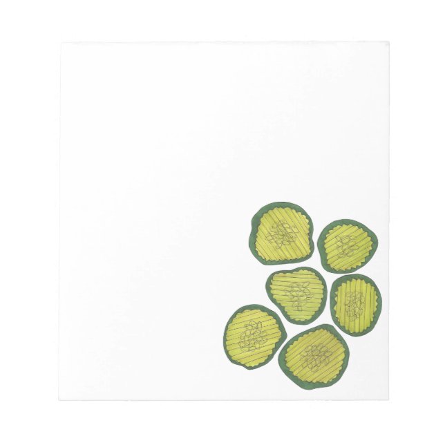Bloco De Notas Dill Verde Picles Picles Picle Chips Foodie Gift (Frente)