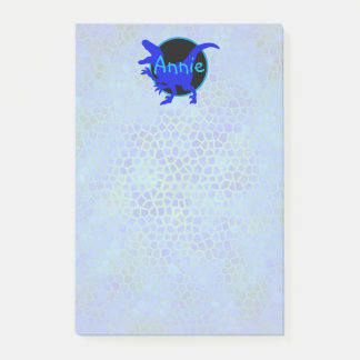 Bloco De Notas Dinossauro Azul Personalizado