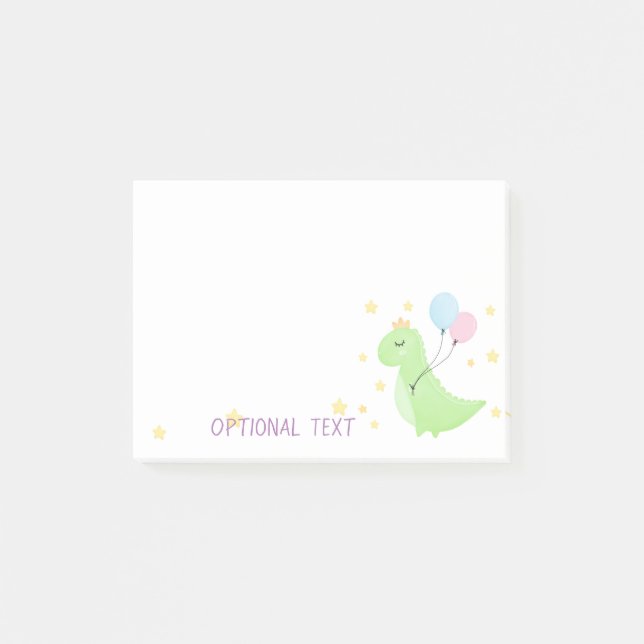 Bloco De Notas Dinossauro com Balões (Frente)