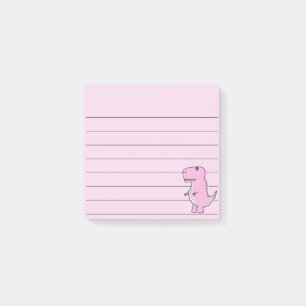 Bloco De Notas Dinossauro Cor-de-Rosa, Desenho Vinculado 3x3