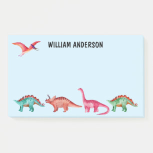 Bloco De Notas Dinossauro de Aquarela Personalizado