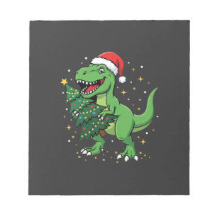 Bloco De Notas Dinossauro de Natal Papai Noel T Rex
