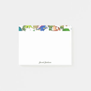 Bloco De Notas Dinossauro Feio Azul, Verde E Bonito