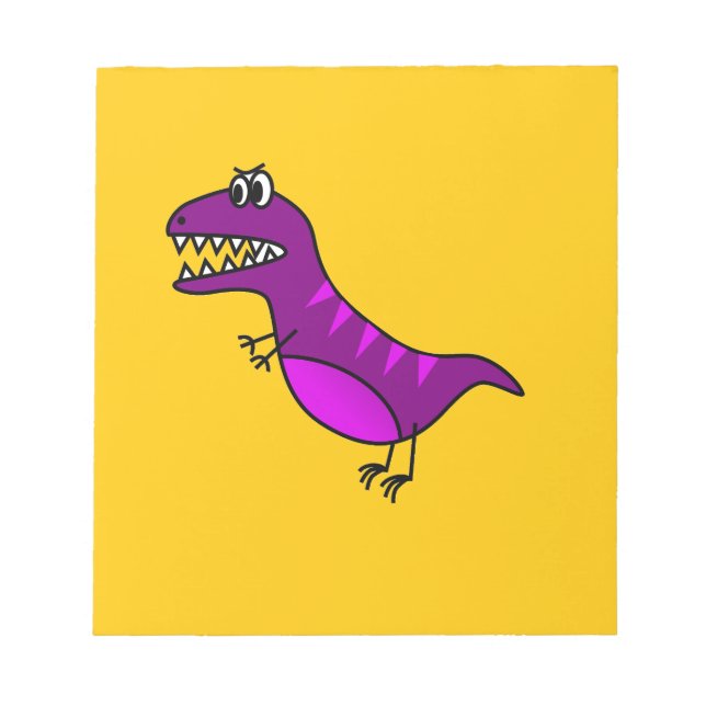 Bloco De Notas Dinossauro roxo, bravo e bonito (Frente)