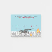 Dinossauro T-Rex atacando cidade personalizada