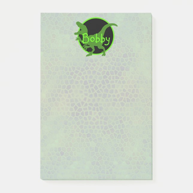 Bloco De Notas Dinossauro Verde Personalizado (Frente)