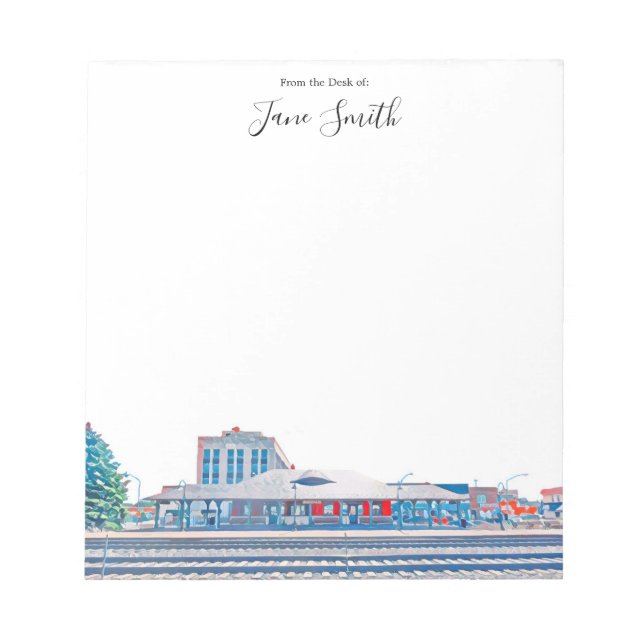 Bloco De Notas Distrito Personalizado de Berwyn Depot (Frente)