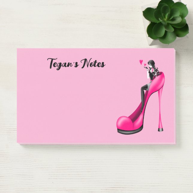 Bloco De Notas Diva da Moda Custom em Rosa Stiletto (Escritótio)