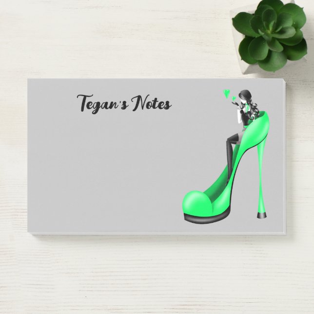 Bloco De Notas Diva da Moda Custom em Verde Stiletto (Escritótio)