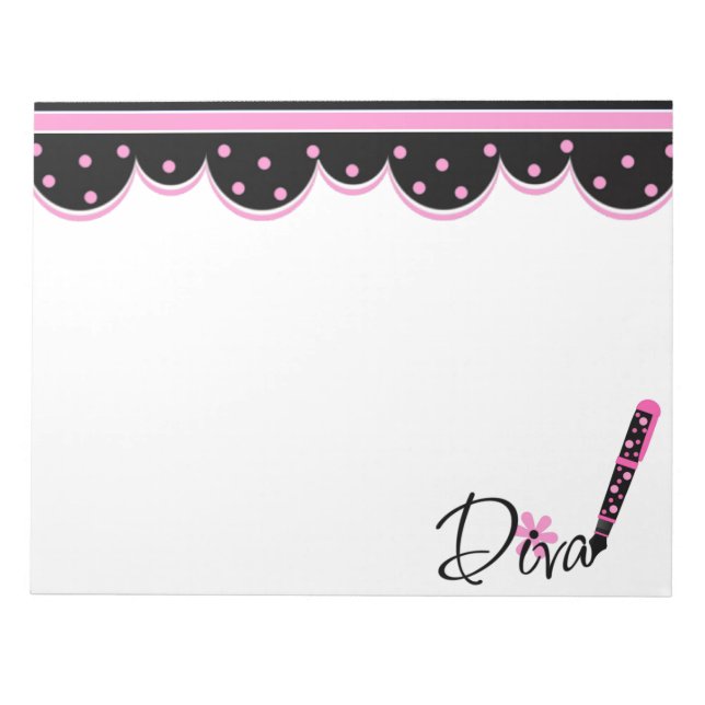 Bloco De Notas Diva Rosa e Preta (Frente)