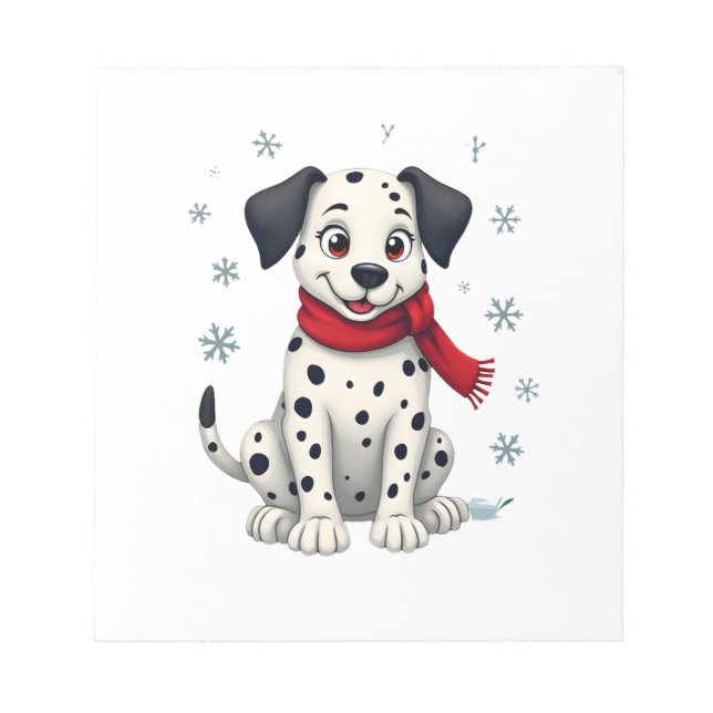 Bloco De Notas Diversão Dalmatiana com Neve (Frente)