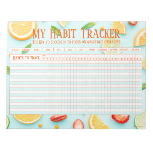 Bloco De Notas Diversão de Frutas Frescas Ano Novo, Habit Tracke
