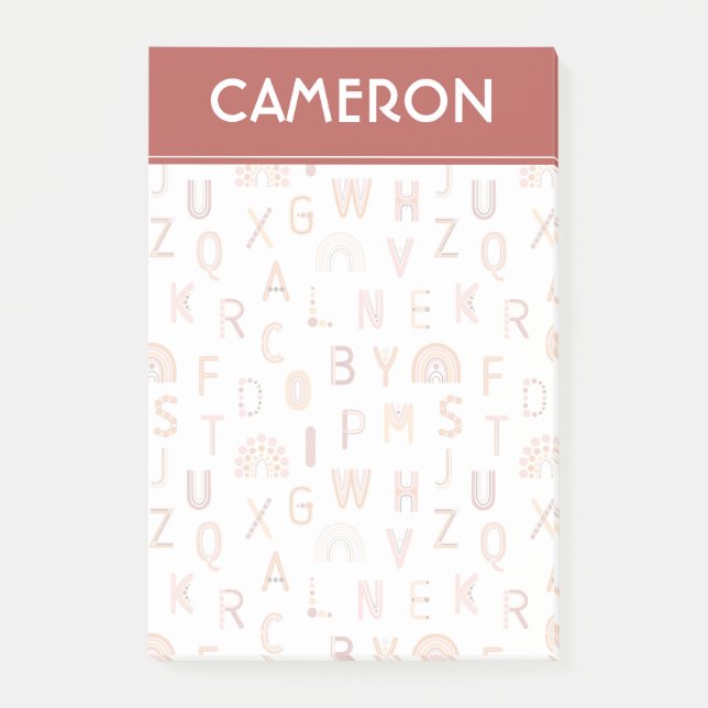 Bloco De Notas Diversão do Rainbow Alphabet Pattern (Frente)