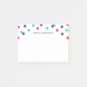 Bloco De Notas Diversão Personalizada Indigo Rosa Teal Confetti