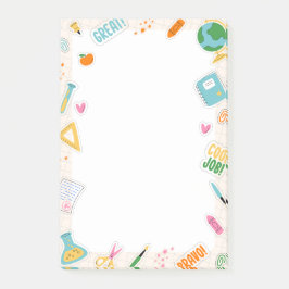 Bloco De Notas Divertido Colorir De Volta Às Notas De Posto De Pr