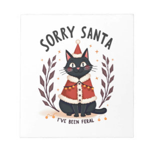 Bloco De Notas Divertido Desculpe Papai Noel Eu Estive Feral Gato
