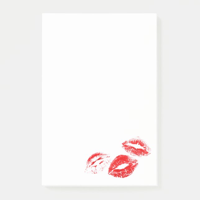 Bloco De Notas DIVERTIDO! Red Lipstick Impressões Napkins (Frente)