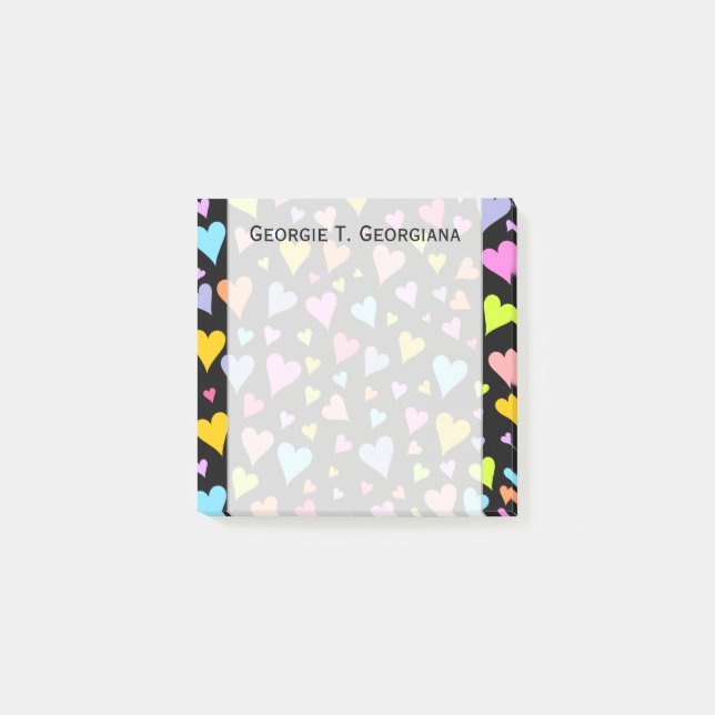 Bloco De Notas Divertimento, amando, teste padrão colorido dos (Frente)