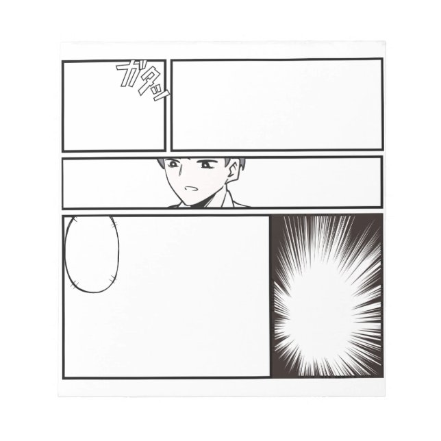 Bloco De Notas  DIY Manga Comic Strip – Blank Panel with Japanes (Frente)