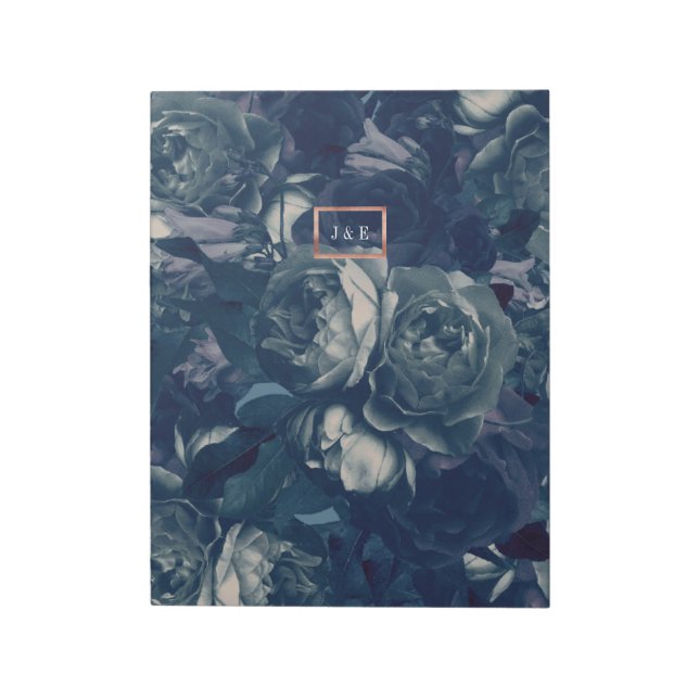 Bloco De Notas DIY Navy Rose Gold Wedding Euro Envelope Liner (Invertido)