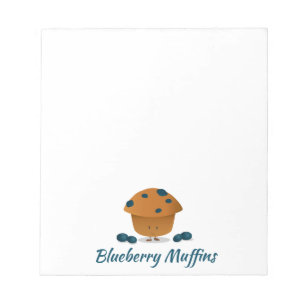 Bloco de notas do caráter do muffin de blueberr