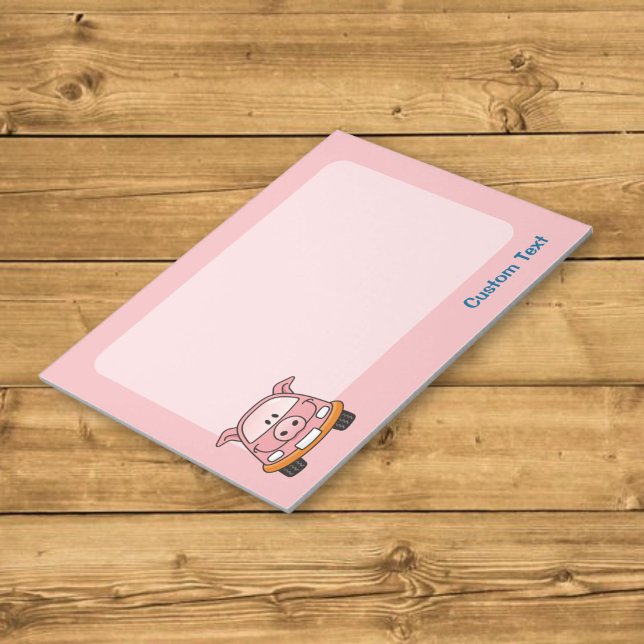 Bloco de notas do carro de desenho animado de porc (Criador carregado)