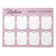Bloco de Notas do Elegant Weekly Planner de Nome P