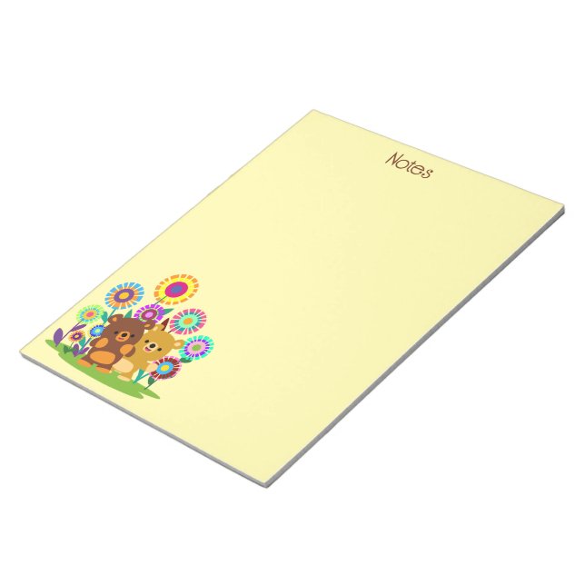 Bloco de Notas do Jardim dos Ursos de Desenho Anim (Inclinado)
