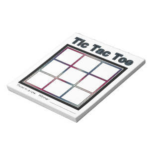Bloco de notas do jogo do dedo do pé de Tic Tac