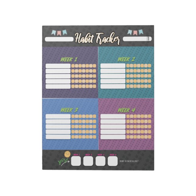 Bloco de notas do KIDS HABIT TRACKER (Invertido)