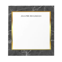 Bloco de notas do nome do monograma branco preto m