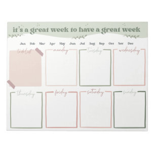 Bloco de Notas do Organizador Semanal