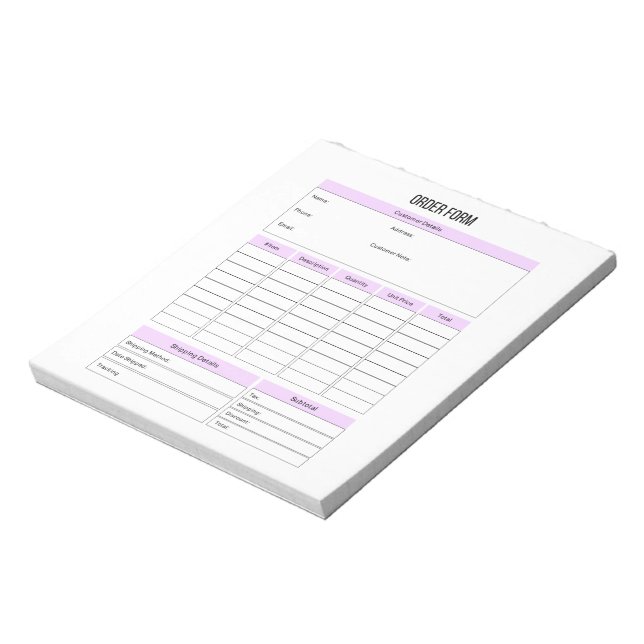 Bloco de Notas do Planejador de Formulários para P (Invertido)