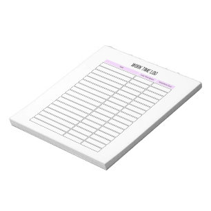Bloco de Notas do Planejador de Log de Tempo de Tr