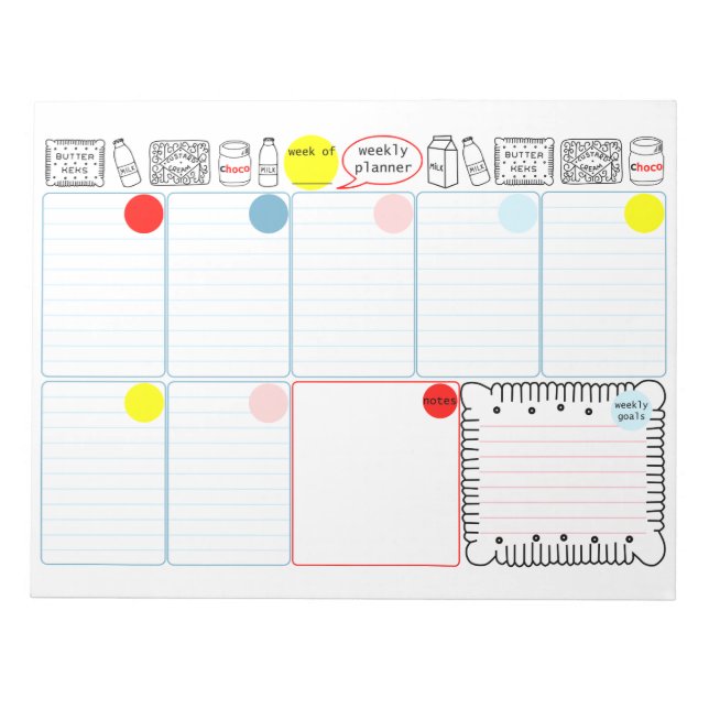Bloco de Notas do Planejador Semanal, Lista de Tar (Frente)