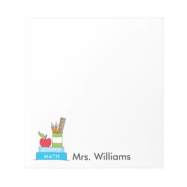 Bloco de Notas do Professor com Livros e Maçã Boni (Frente)