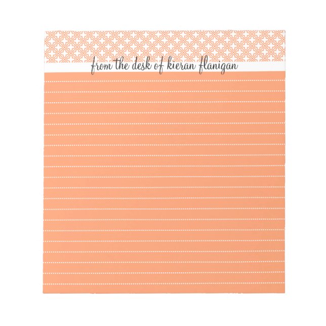 Bloco De Notas Do Suporte - Notepad Vinculado, Peach (Frente)